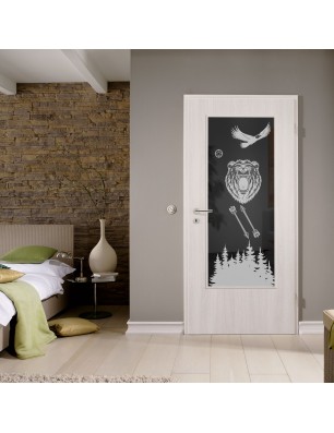 Lichtausschnitt Wild Life Gelasert Auf Grauglas