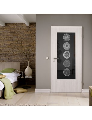 Lichtausschnitt Fruits Gelasert Auf Grauglas