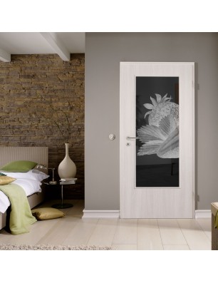 Lichtausschnitt Erdbeere 2 Gelasert Auf Grauglas