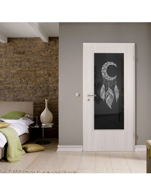 Lichtausschnitt Dreamcatcher Gelasert Auf Grauglas