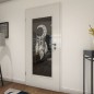 Lichtausschnitt Dreamcatcher Gelasert Auf Grauglas Lichtausschnitt Dreamcatcher Gelasert Auf Grauglas
