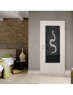 Lichtausschnitt Snake Gelasert Auf Grauglas