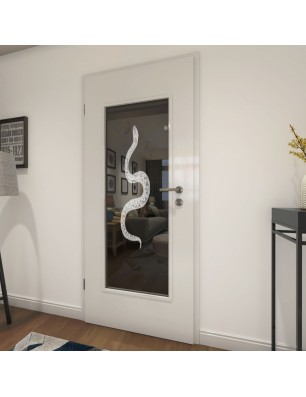 Lichtausschnitt Snake Gelasert Auf Grauglas