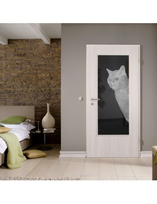 Lichtausschnitt Cats Gelasert Auf Grauglas