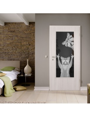 Lichtausschnitt Waschbären Gelasert Auf Grauglas