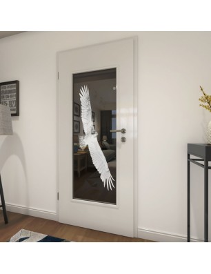 Lichtausschnitt Adler Gelasert Auf Grauglas