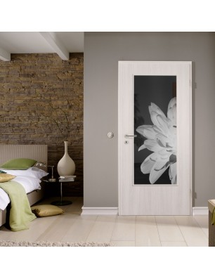 Lichtausschnitt Blume 2 Gelasert Auf Grauglas