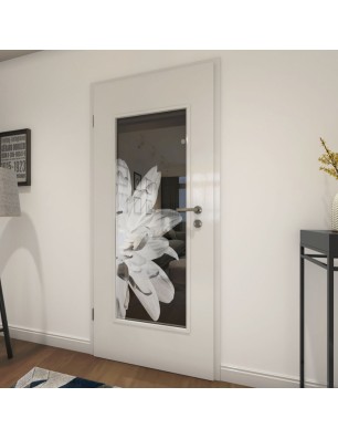 Lichtausschnitt Blume 2 Gelasert Auf Grauglas