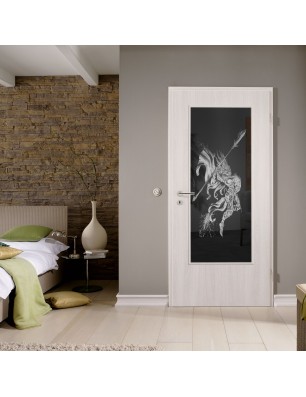 Lichtausschnitt Warlord Gelasert Auf Grauglas