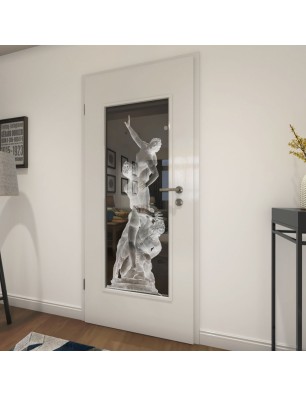 Lichtausschnitt Michelangelo Gelasert Auf Grauglas