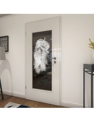 Lichtausschnitt Lionking Gelasert Auf Grauglas