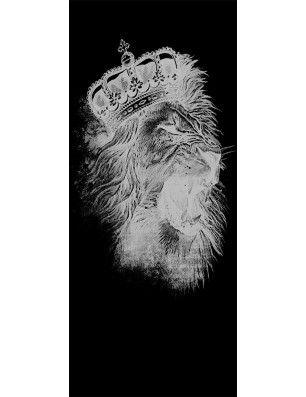 Lichtausschnitt Lionking Gelasert Auf Grauglas