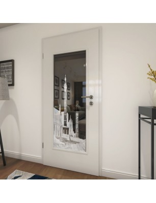 Lichtausschnitt Leuchtturm 6 Gelasert Auf Grauglas