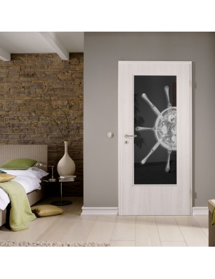 Lichtausschnitt Pizza Gelasert Auf Grauglas