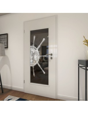 Lichtausschnitt Pizza Gelasert Auf Grauglas