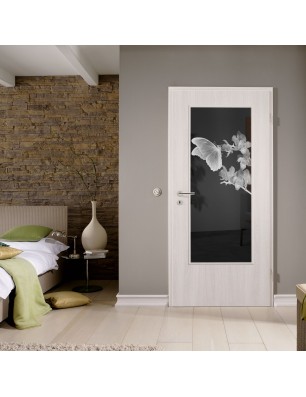 Lichtausschnitt Butterfly Gelasert Auf Grauglas