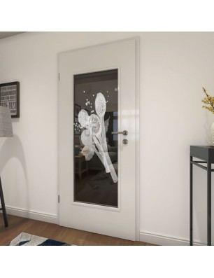 Lichtausschnitt Spice Gelasert Auf Grauglas