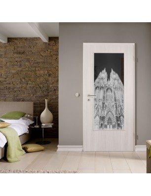 Lichtausschnitt Köln Gelasert Auf Grauglas