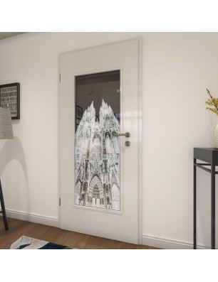 Lichtausschnitt Köln Gelasert Auf Grauglas