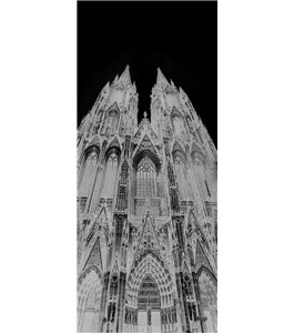 Lichtausschnitt Köln Gelasert Auf Grauglas