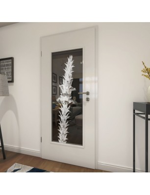 Lichtausschnitt Acantus Montanus Gelasert Auf Grauglas