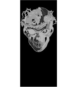 Lichtausschnitt Skull 4 Gelasert Auf Grauglas