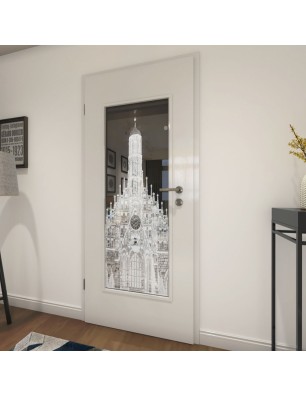 Lichtausschnitt Frauenkirche Gelasert Auf Grauglas