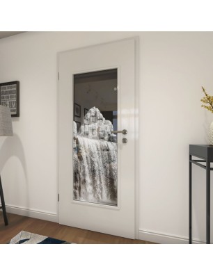 Lichtausschnitt Wasserfall II Gelasert Auf Grauglas