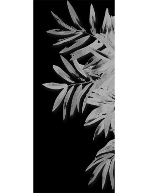 Lichtausschnitt Blätter Gelasert Auf Grauglas