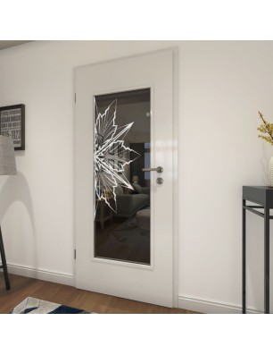 Lichtausschnitt Eis Gelasert Auf Grauglas