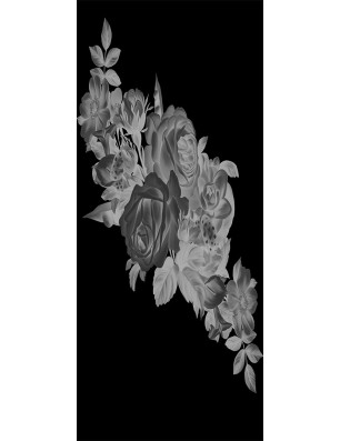 Lichtausschnitt Rose Gelasert Auf Grauglas