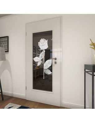 Lichtausschnitt Rose I Gelasert Auf Grauglas