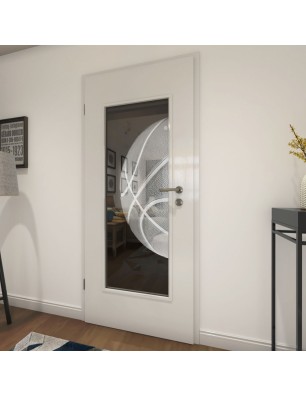 Lichtausschnitt Basketball Gelasert Auf Grauglas