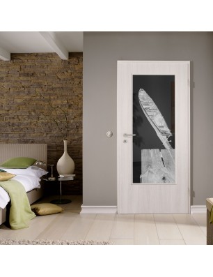 Lichtausschnitt Boot 2 Gelasert Auf Grauglas