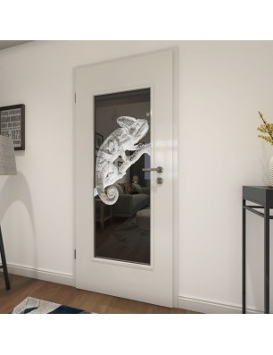 Lichtausschnitt Camelion II Gelasert Auf Grauglas