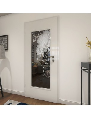 Lichtausschnitt Blume 3 Gelasert Auf Grauglas