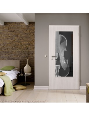 Lichtausschnitt Geige Gelasert Auf Grauglas