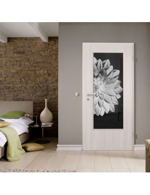 Lichtausschnitt Blume 4 Gelasert Auf Grauglas