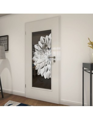 Lichtausschnitt Blume 4 Gelasert Auf Grauglas