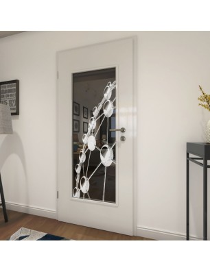 Lichtausschnitt Network Gelasert Auf Grauglas