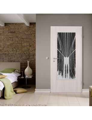 Lichtausschnitt Brooklyn Gelasert Auf Grauglas