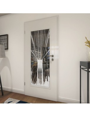 Lichtausschnitt Brooklyn Gelasert Auf Grauglas