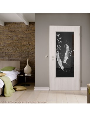 Lichtausschnitt Phönix II Gelasert Auf Grauglas