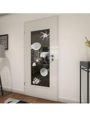 Lichtausschnitt Muscheln II Gelasert Auf Grauglas