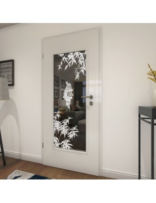 Lichtausschnitt Äste 2 Gelasert Auf Grauglas