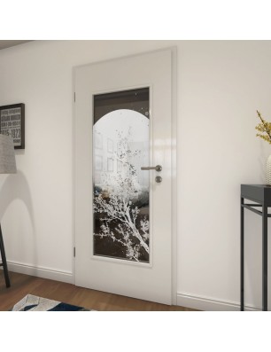 Lichtausschnitt Mond Gelasert Auf Grauglas