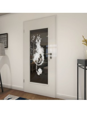 Lichtausschnitt Burning Musik Gelasert Auf Grauglas