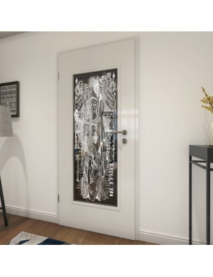 Lichtausschnitt Ritter Gelasert Auf Grauglas