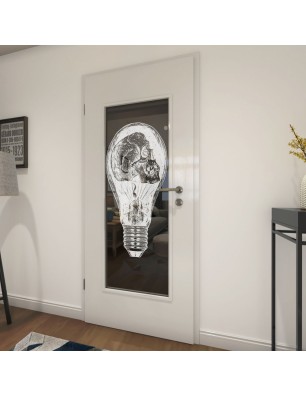 Lichtausschnitt Skull Gelasert Auf Grauglas