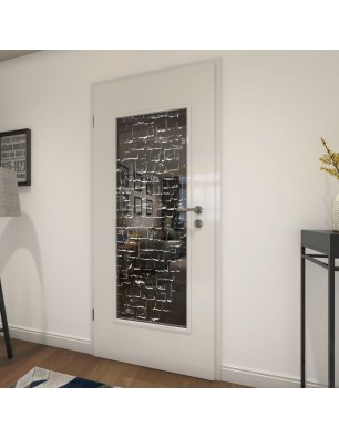 Lichtausschnitt Steinwand Gelasert Auf Grauglas